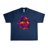 Navy halloween pumpkin patch  3 Urban Heavy Tee - BundleAndBundleShop