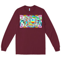 Burgundy The Pool Is My Happy Place Long Sleeve Tee - CowhideDigitalArt