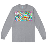 Heather Grey The Pool Is My Happy Place Long Sleeve Tee - CowhideDigitalArt