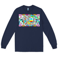 Navy The Pool Is My Happy Place Long Sleeve Tee - CowhideDigitalArt