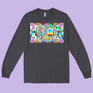 The Pool Is My Happy Place Long Sleeve Tee Designed By Cowhidedigitalart
