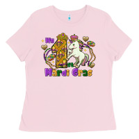 Bubblegum Pink my first mardi gras unicorn Ladies Tee - FaDigitalArtStudio
