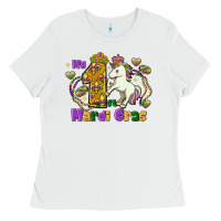 White my first mardi gras unicorn Ladies Tee - FaDigitalArtStudio