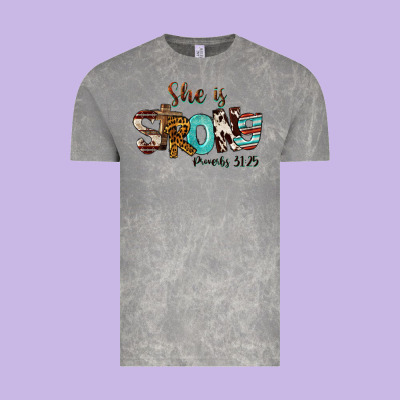 She Is Strong Proverbs 31 25 Vintage Tee Designed By Fadigitalartstudio