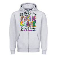 Heather Grey I'm ready for fifth grade but is it ready for me Zipper Hoodie - RanaPortraitStore
