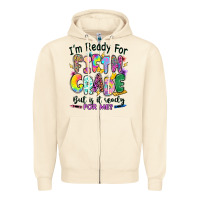 Sandshell I'm ready for fifth grade but is it ready for me Zipper Hoodie - RanaPortraitStore