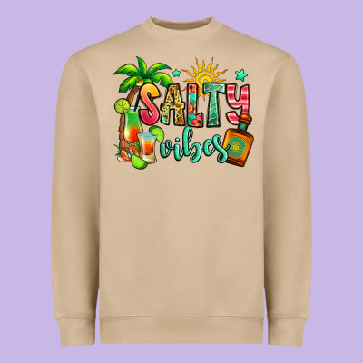 Salty Vibes Tequila Summer Heavyweight Sweatshirt Designed By Jasminsmagicworld