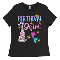 Black Birthday Girl 9 Ladies Tee - BundleAndBundleShop