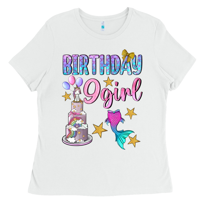 Birthday Girl 9 Ladies Tee by BundleAndBundleShop | Teevron