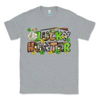 Heather Grey Lucky hunter St. Patrick's Day Classic Tee - OliviaCreatesArt