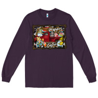 Plum Happy Easter Long Sleeve Tee - CowhideDigitalArt