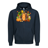 Navy Fall American Football Zipper Hoodie - RanaPortraitStore