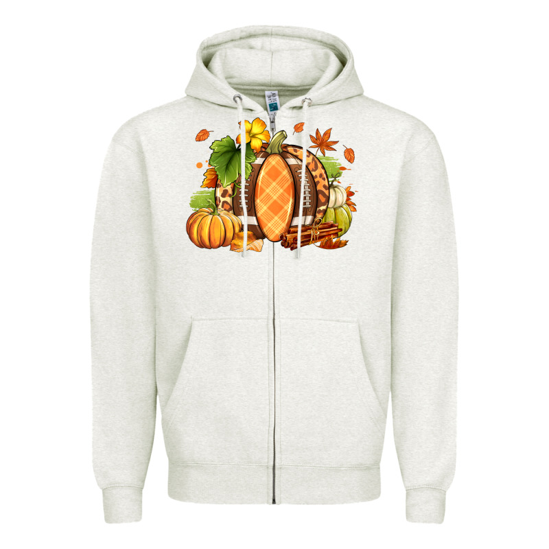 Fall American Football Zipper Hoodie by RanaPortraitStore | Teevron