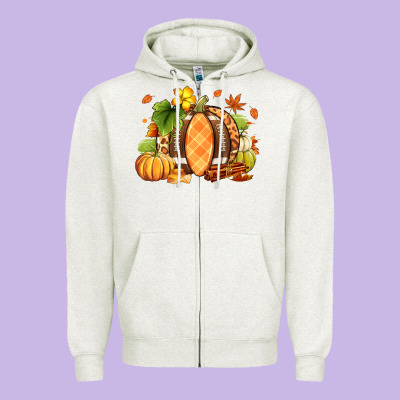 Fall American Football Zipper Hoodie Designed By Ranaportraitstore