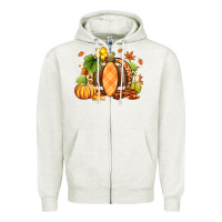 Oatmeal Heather Fall American Football Zipper Hoodie - RanaPortraitStore