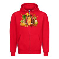 Red Fall American Football Zipper Hoodie - RanaPortraitStore