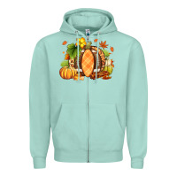 Seafoam Fall American Football Zipper Hoodie - RanaPortraitStore