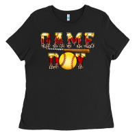 Black game day softball Ladies Tee - FaDigitalArtStudio