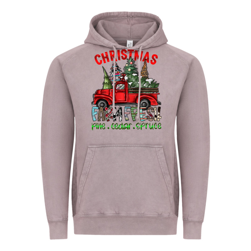 Christmas Farm Fresh Vintage Hoodie by CowhideDigitalArt | Teevron