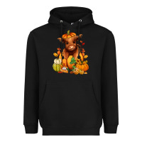 Black Fall Autumn heifer pumpkin Heavyweight Hoodie - RanaPortraitStore