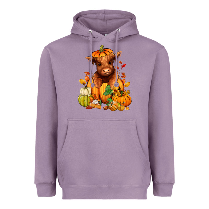 Fall Autumn Heifer Pumpkin Heavyweight Hoodie by RanaPortraitStore | Teevron