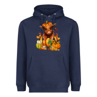 Navy Fall Autumn heifer pumpkin Heavyweight Hoodie - RanaPortraitStore