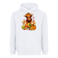 White Fall Autumn heifer pumpkin Heavyweight Hoodie - RanaPortraitStore