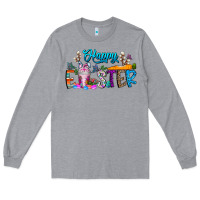 Heather Grey happy easter coffee Long Sleeve Tee - CowhideDigitalArt