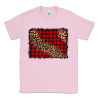 Bubblegum Pink leopard buffalo plaid background Classic Tee - CowCowDesign