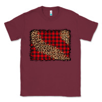 Burgundy leopard buffalo plaid background Classic Tee - CowCowDesign