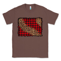 Chestnut leopard buffalo plaid background Classic Tee - CowCowDesign