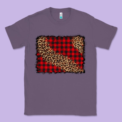 Leopard Buffalo Plaid Background Classic Tee Designed By Cowcowdesign