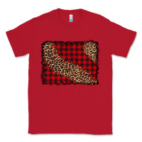 Red leopard buffalo plaid background Classic Tee - CowCowDesign