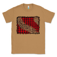 Toasted Coconut leopard buffalo plaid background Classic Tee - CowCowDesign