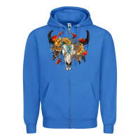 True Royal Fall Bull Skull Zipper Hoodie - RanaPortraitStore