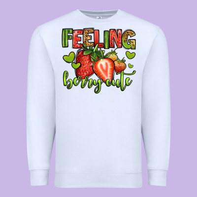 Feeling Berry Cute Strawberry Premium Sweatshirt Designed By Jasminsmagicworld