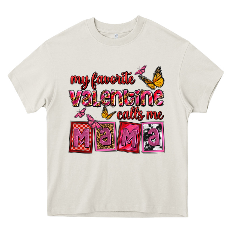 My Favorite Valentine Calls Me Mama Heavy Core Tee by OliviaCreatesArt | Teevron