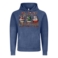 Vintage Denim Merry Christmas Vintage Hoodie - CowhideDigitalArt
