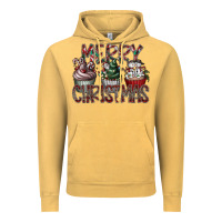 Vintage Mustard Merry Christmas Vintage Hoodie - CowhideDigitalArt