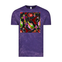 Cloud Purple halloween bad witch seamless pattern Vintage Tee - BundleAndBundleShop