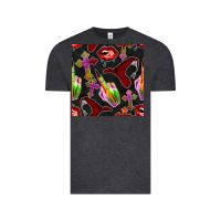 Vintage Black halloween bad witch seamless pattern Vintage Tee - BundleAndBundleShop