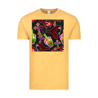 Vintage Mustard halloween bad witch seamless pattern Vintage Tee - BundleAndBundleShop