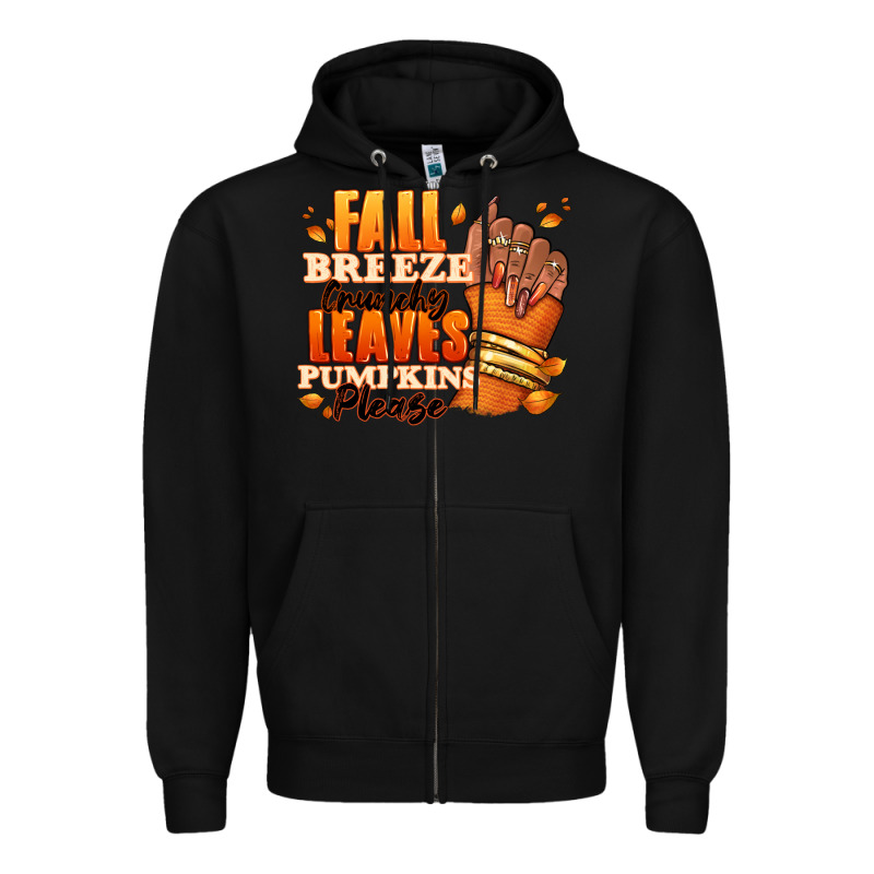 Fall Breeze Crunchy Leaves Pumpkins Please Zipper Hoodie by RanaPortraitStore | Teevron