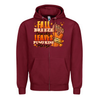 Burgundy Fall breeze crunchy leaves pumpkins please Zipper Hoodie - RanaPortraitStore