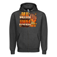 Charcoal Heather Fall breeze crunchy leaves pumpkins please Zipper Hoodie - RanaPortraitStore