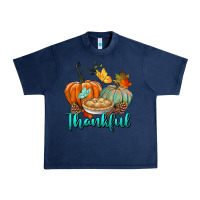 Navy thankful pumpkins Urban Heavy Tee - BundleAndBundleShop