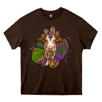 Chocolate Brown simmental mardi gras Heavy Core Tee - OliviaCreatesArt