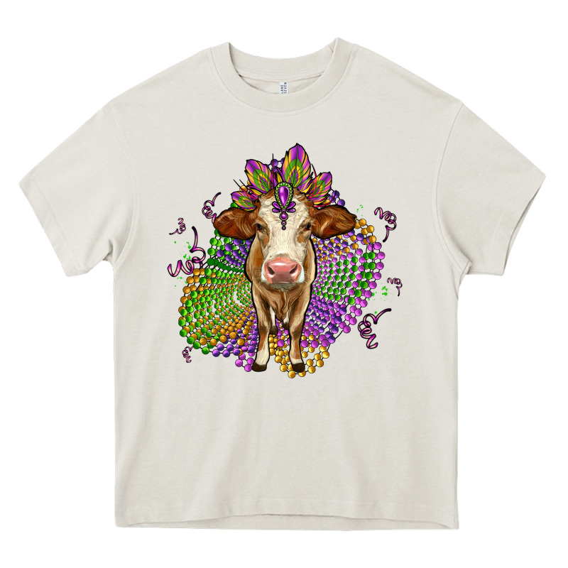 Simmental Mardi Gras Heavy Core Tee by OliviaCreatesArt | Teevron