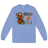 Colony Blue happy fall y all Long Sleeve Tee - CowhideDigitalArt