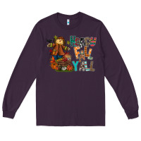 Plum happy fall y all Long Sleeve Tee - CowhideDigitalArt